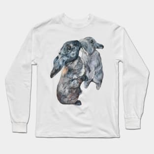 Gorgeous bunny painting 'having kisses'! Long Sleeve T-Shirt